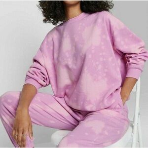 Wild Fable Pink Acid Washed Crewneck and Sweatpants